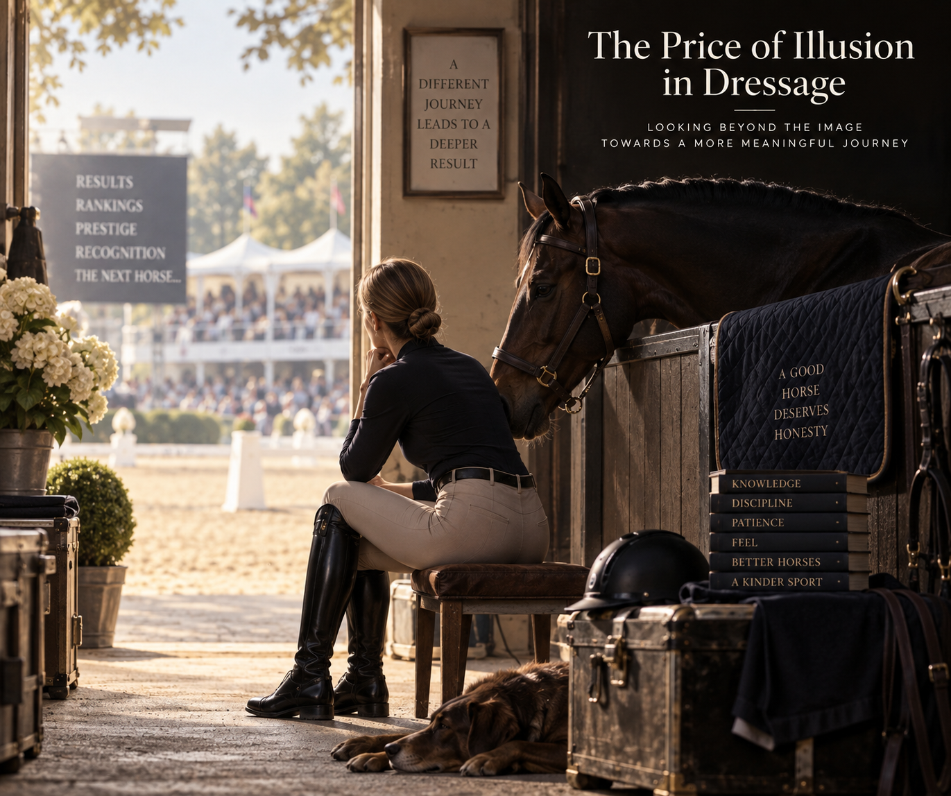 The Price of Illusion in Dressage – the conflict between wealth, ambition, rider development and horse welfare in competitive dressage.